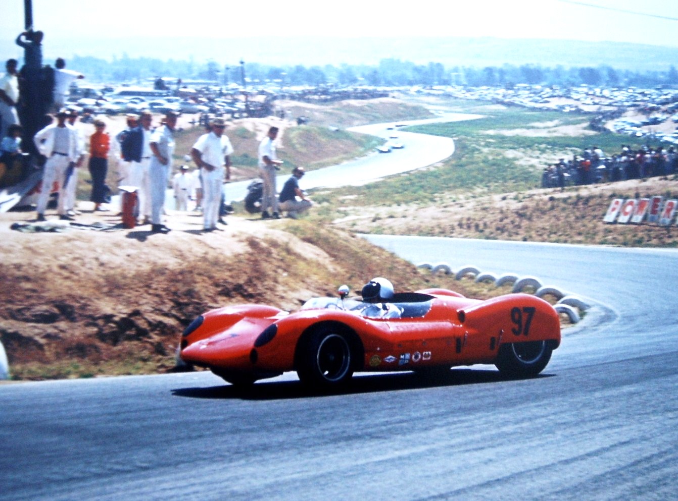 Dave MacDonald in the Carroll Shelby Lang Cooper King Cobra at Riverside International Raceway